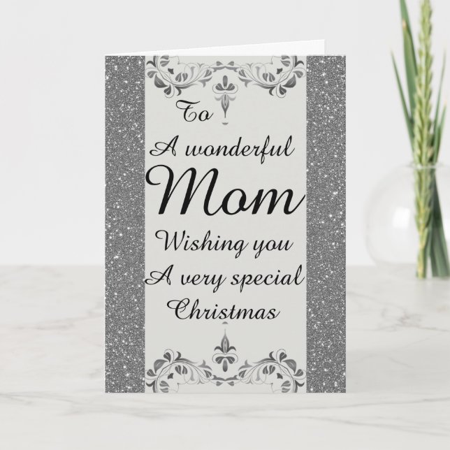Stylish Wonderful mom Christmas card (Front)