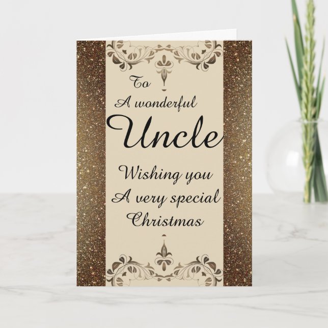 Stylish Wonderful uncle Christmas card (Front)