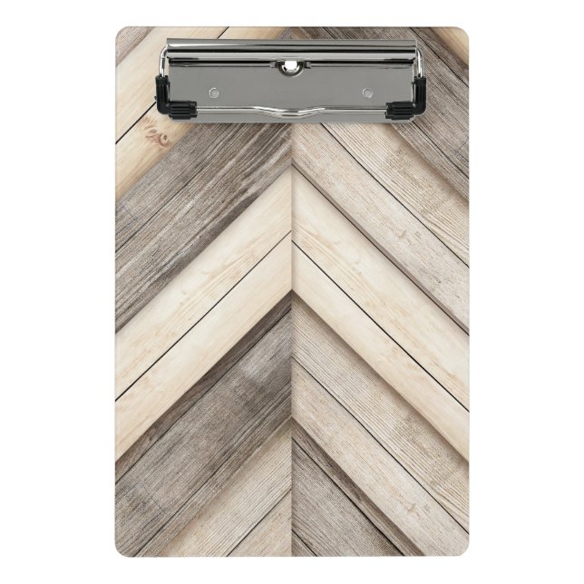 Stylish Wood Chevron Pattern Mini Clipboard (Front)