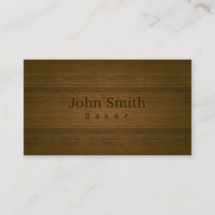 Stylish Wood Embossing Baker Business Card