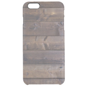Stylish Wood Look - Nature Wood Grain Texture Clear iPhone 6 Plus Case