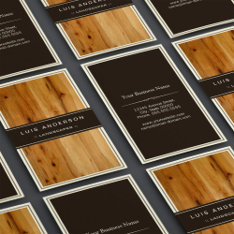 Stylish Wood Texture Modern Look Business Card at Zazzle