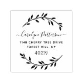Stylish Wreath Custom Name & Address Self-inking Stamp (Design)