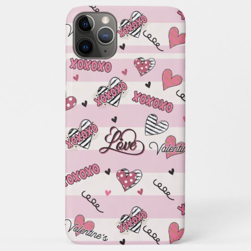 Stylish XOXO Valentines Day Patterned  iPhone 11 Pro Max Case