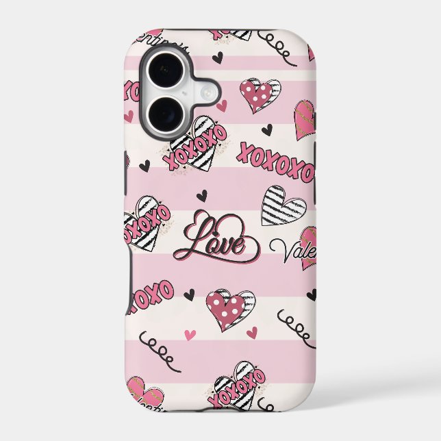 Stylish XOXO Valentine's Day Patterned  Iphone Case (Back)