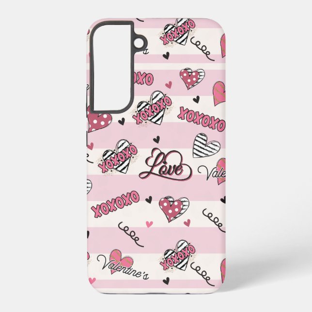 Stylish XOXO Valentine's Day Patterned  Samsung Galaxy Case (Back)