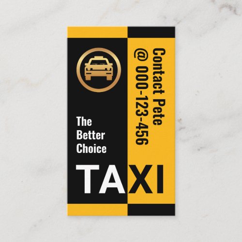 Stylish Yellow Black Taxi Stripes Business Card