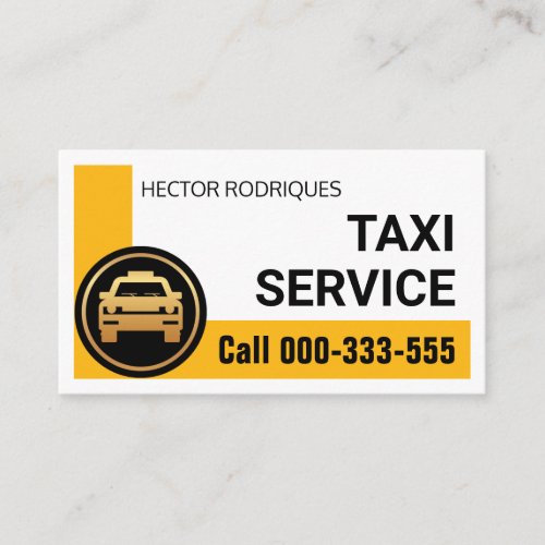 Stylish Yellow Corner Taxi Driver Business Card