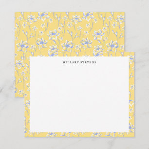 Stylish Yellow Flowers Border Note Card