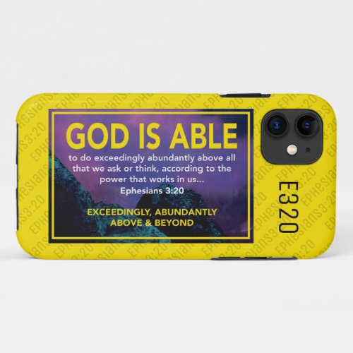 Stylish Yellow GOD IS ABLE Monogram iPhone 11 Case