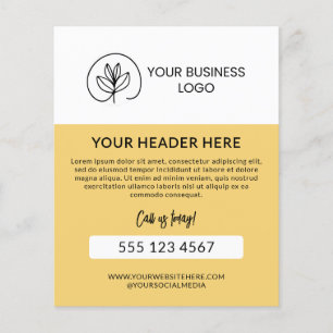 Stylish Yellow Marketing Call Today Photo & Logo Flyer