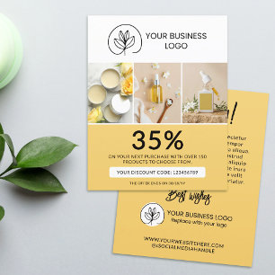 Stylish Yellow Marketing Discount Code Flyer