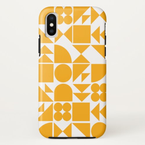 Stylish Yellow Modern Geometric Shapes Pattern iPhone XS Case