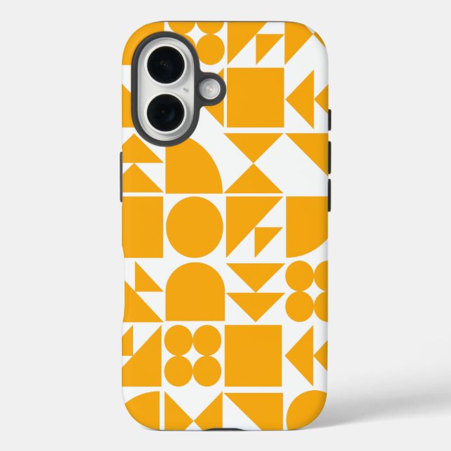 Stylish Yellow Modern Geometric Shapes Pattern Case-Mate iPhone Case (Back)