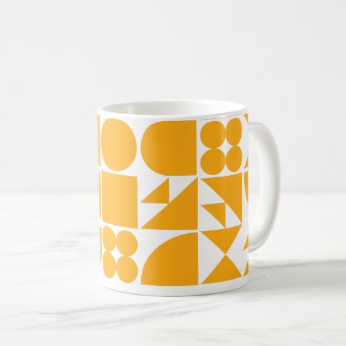 Stylish Yellow Modern Geometric Shapes Pattern Coffee Mug