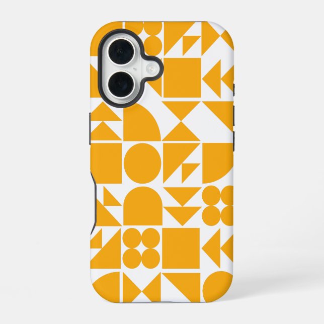 Stylish Yellow Modern Geometric Shapes Pattern Iphone Case (Back)