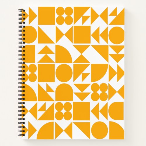 Stylish Yellow Modern Geometric Shapes Pattern Notebook