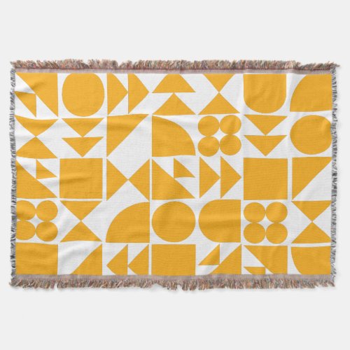 Stylish Yellow Modern Geometric Shapes Pattern Throw Blanket