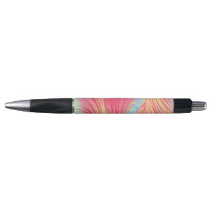 Stylish yellow pink Abstract Feathers Pen