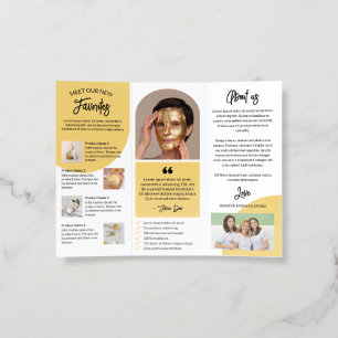 Stylish Yellow Spa Services Beauty Products Brochure