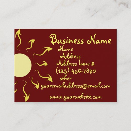 Stylish Yellow Sun Business Cards