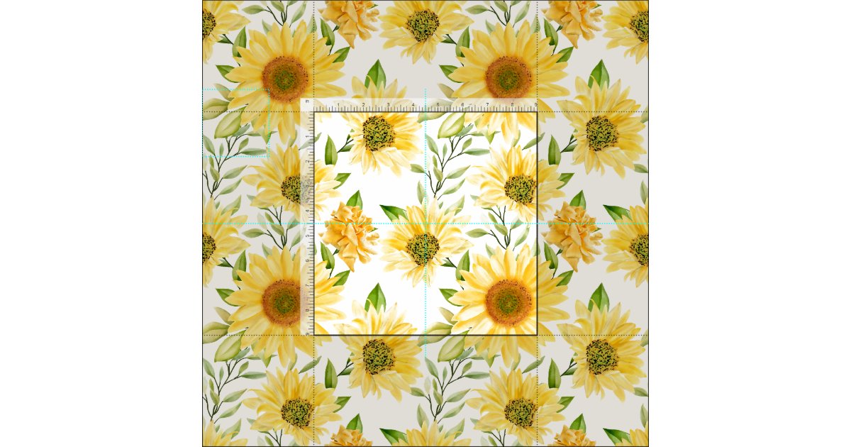 Stylish yellow sunflowers pattern fabric | Zazzle