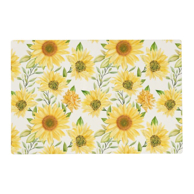 Stylish yellow sunflowers pattern placemat (Front)