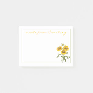 Stylish Yellow Sunflowers Personalized Post-it Notes