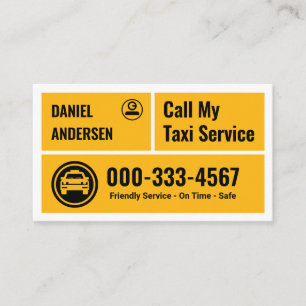 Stylish Yellow Taxi Boxes Cab Driver Business Card