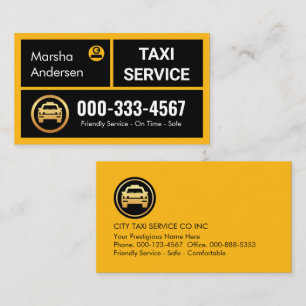 Stylish Yellow Taxi Boxes Driving Cab Business Card
