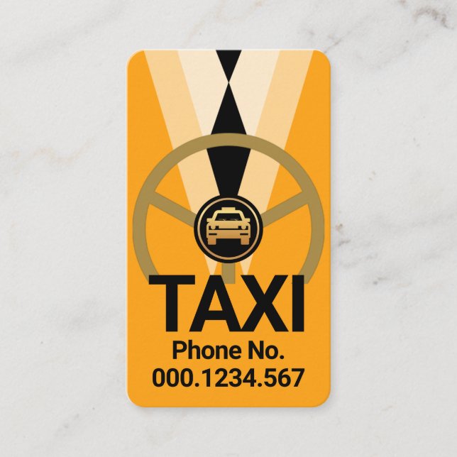 Stylish Yellow Taxi Driver Business Card (Front)