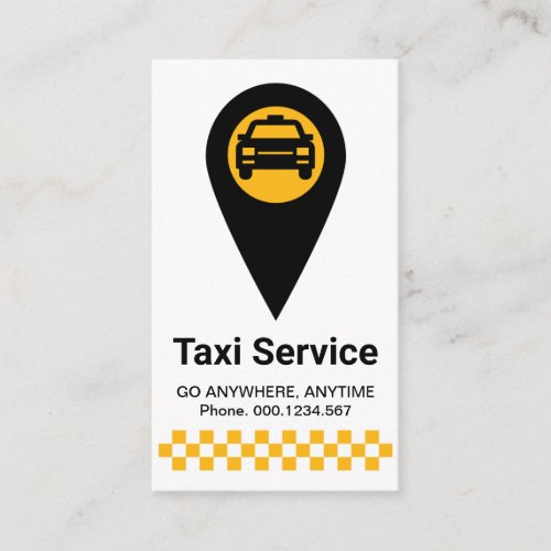 Stylish Yellow Taxi Location Minicab Driver Business Card