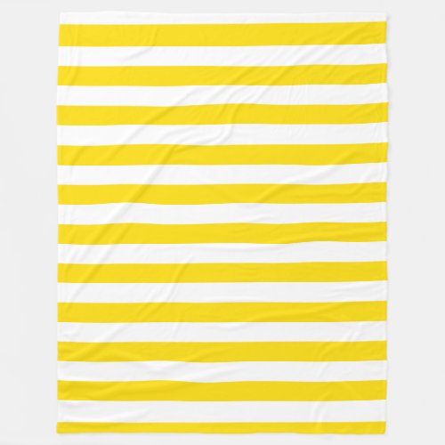 Stylish Yellow White Striped Custom Template Large Fleece Blanket