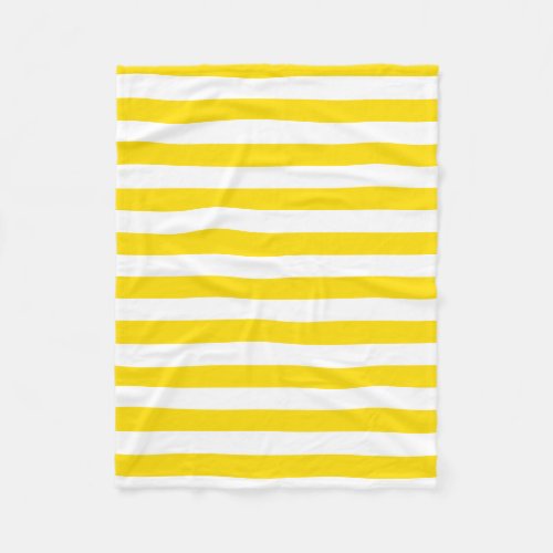 Stylish Yellow White Stripes Decorative Template Fleece Blanket