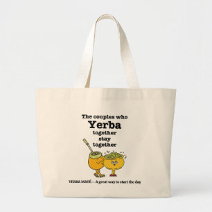 Stylish YERBA MATE Couples Large Tote Bag