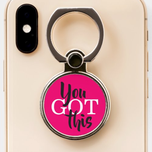 Stylish You Got This Motivational Black White Pink Phone Ring Stand