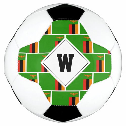 Stylish ZAMBIA FLAG Monogram Soccer Ball