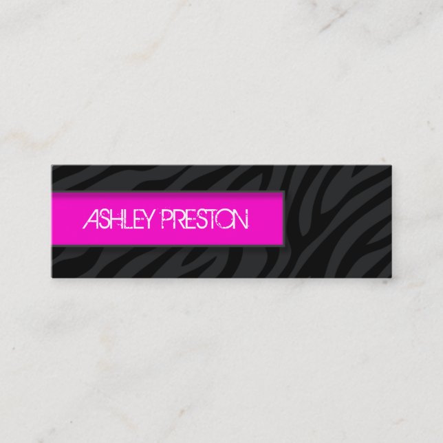 Stylish Zebra Call Me Cards (Front)