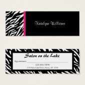 Stylish Zebra Print Appointment Card (Front & Back)