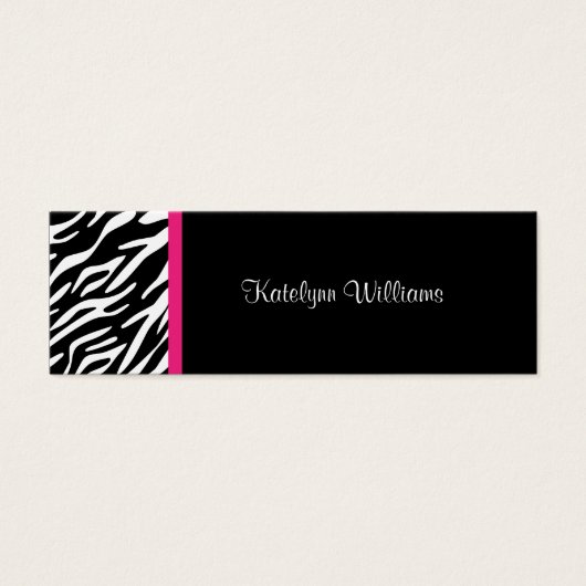 Stylish Zebra Print Appointment Card (Front)