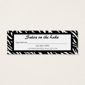 Stylish Zebra Print Appointment Card (Back)
