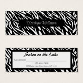 Stylish Zebra Print Appointment Card (Front & Back)