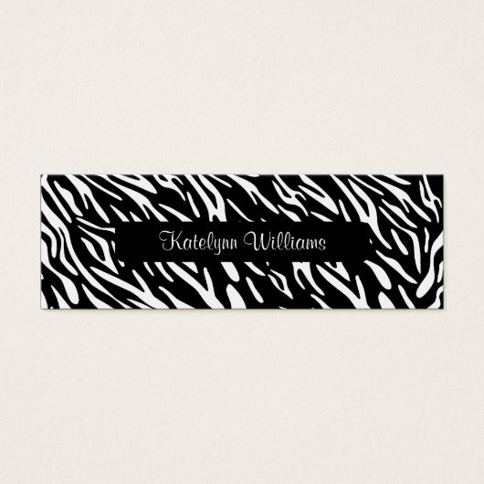 Stylish Zebra Print Appointment Card (Front)