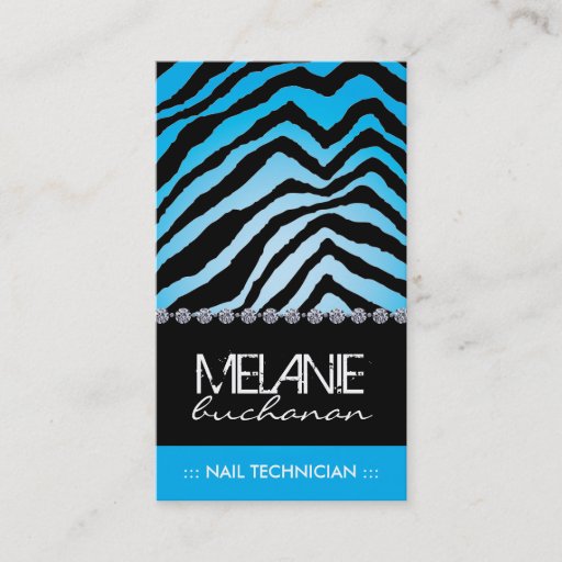 Customizable Stylish Zebra Print Business Card
