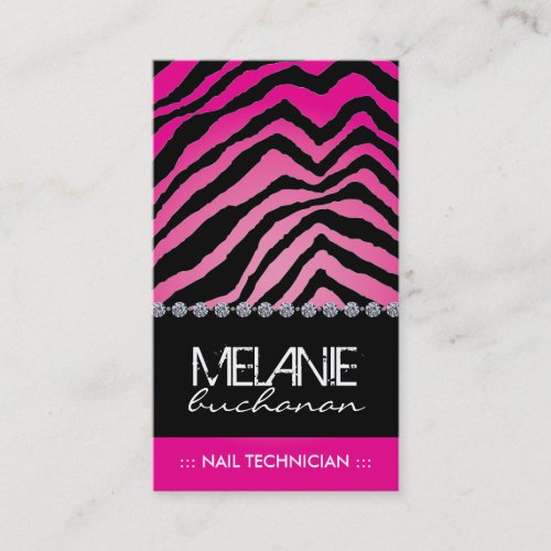 Stylish Zebra Print Business Card