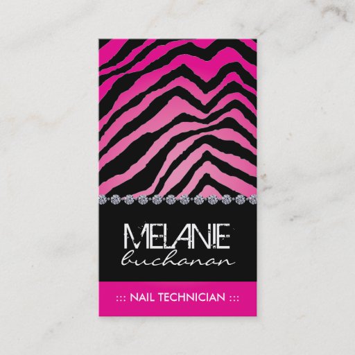 Customizable Stylish Zebra Print Business Card