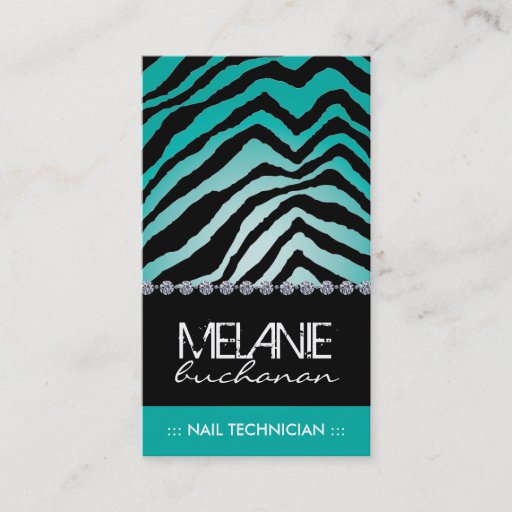 Customizable Stylish Zebra Print Business Card
