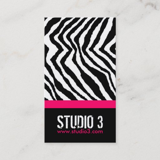 Customizable Stylish Zebra Print Business Card