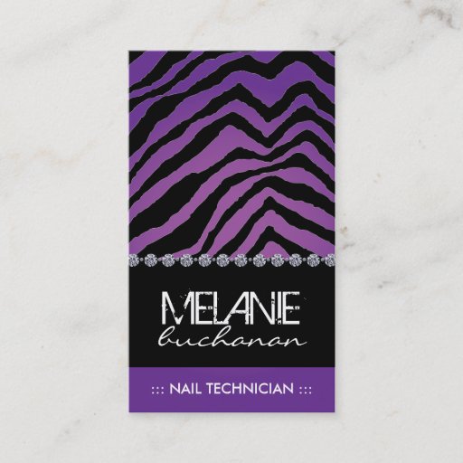 Customizable Stylish Zebra Print Business Card