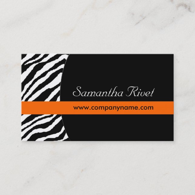 Stylish Zebra Print Business Cards (Front)